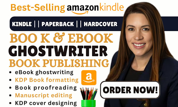 Gig Preview - Be non fiction ebook ghostwriter amazon KDP book publishing editing book writer