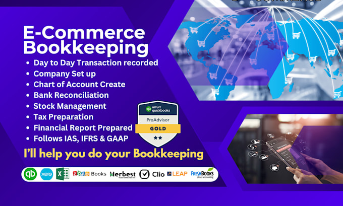 Gig Preview - Do ecommerce bookkeeping service with quickbooks, xero, wave