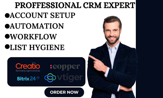 Gig Preview - Setup bpm online sales flare vtiger amo crm sugar crm copper bitrix 24 workflow