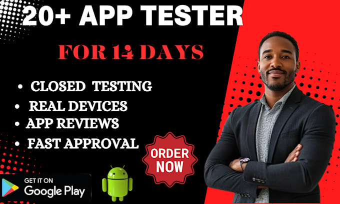 Gig Preview - Provide 12 testers, 20 app testers google play console app review closed testing