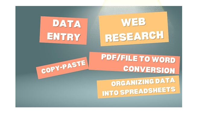 Bestseller - do copy paste, data entry, web research, conversion, and organizing data