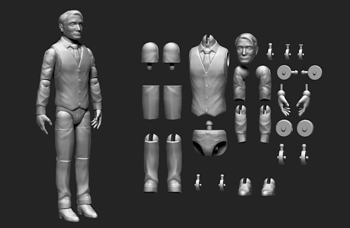 Gig Preview - 3d action figure 3d sculpting articulated figure 3d toy 3d doll 3d printing stl