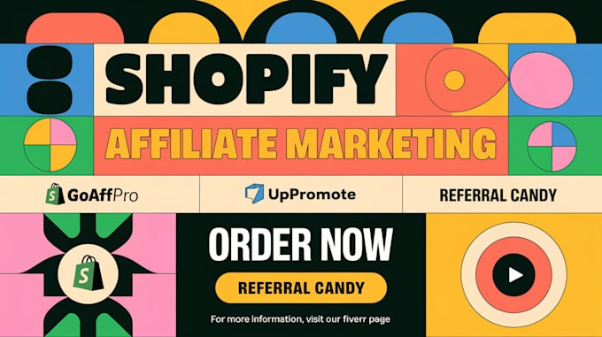 Gig Preview - Design shopify store affiliate marketing goaffpro uppromote refferal candy