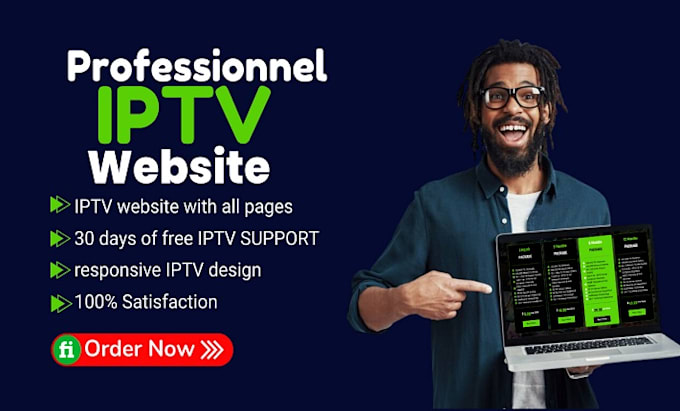 Gig Preview - Create a professional iptv website for your iptv reseller business