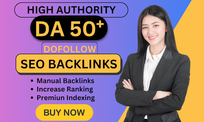 Gig Preview - Do SEO backlinks with high da authority dofollow link building services