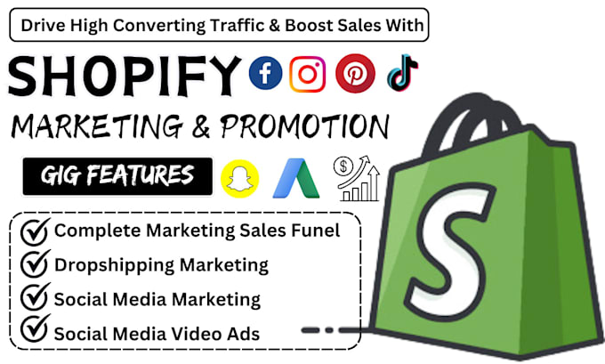 Gig Preview - Do shopify marketing, tiktok shop promotion sales, fb ads to boost shopify sales