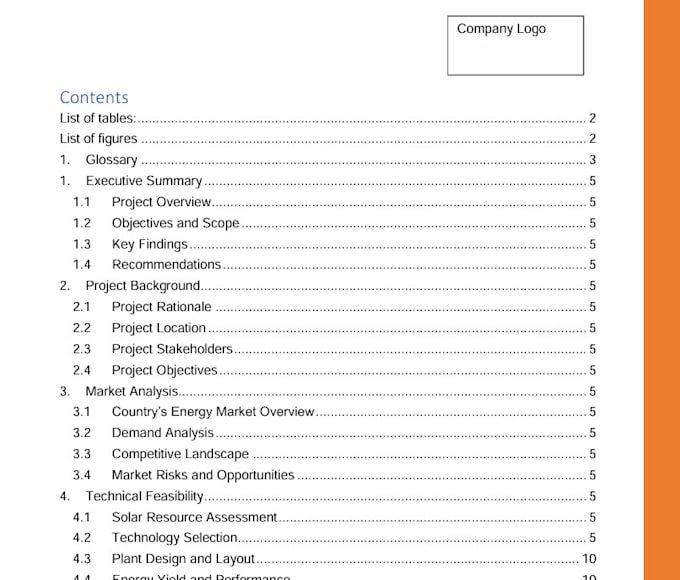 Gig Preview - Proposal and report writing for solar pv system