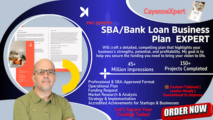 Gig Preview - Write a business plan for bank, sba loans approval, grant proposal