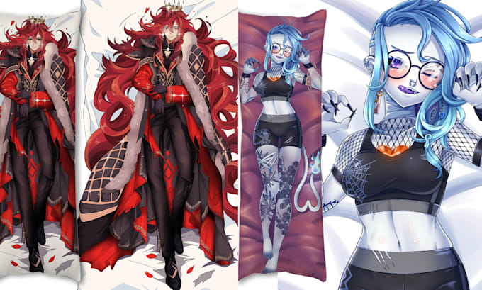 Gig Preview - Draw dakimakura anime art for vtuber oc waifu fanart for body pillow merchandise