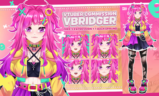 Gig Preview - Design and rig vtuber model live 2d in high quality vbridger