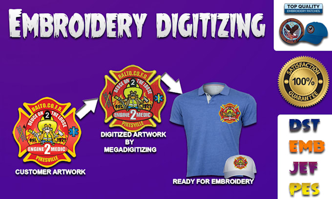 Bestseller - do embroidery digitizing logo in dst pes ofm in 1 hour