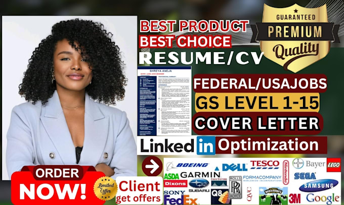 Gig Preview - Write federal resume, healthcare resume, sales resume, customer success resume