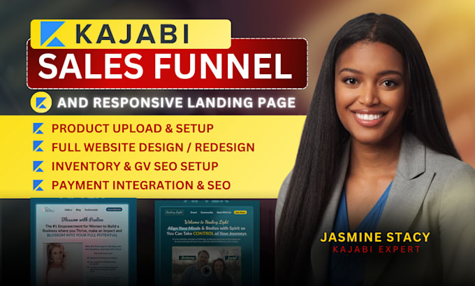 Gig Preview - Design kajabi website, kajabi landing page, kajabi online course, kajabi expert