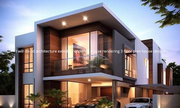 Gig Preview - Do 3d architecture exterior rendering house rendering 3d floor plan house design