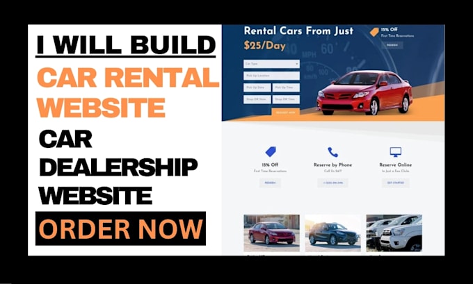 Gig Preview - Build car rental website, car rental, rental website, car rental wordpress, app