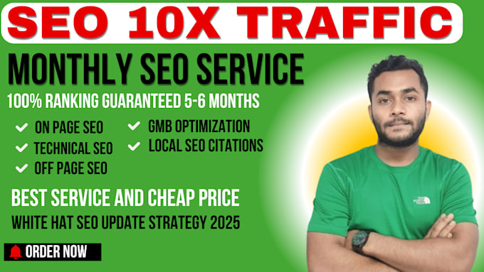 Gig Preview - Do monthly SEO service for top 10 google rankings