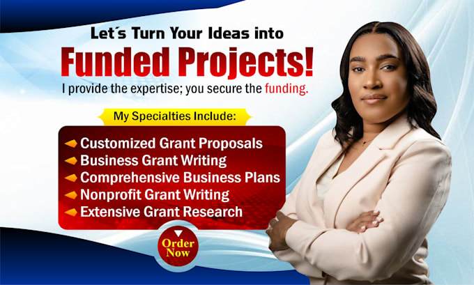 Gig Preview - Win grants, grant writing, grant proposal, grant research, business plan, 501c3