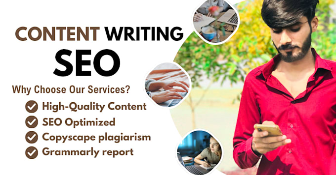 Gig Preview - Write high quality SEO articles, and blog writing with images