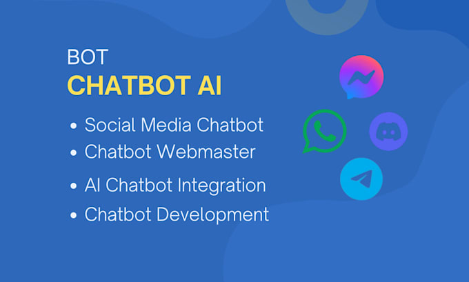 Gig Preview - Build facebook bot, telegram ai bot, whatsapp chatbot and integrate into website