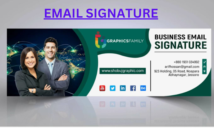 Gig Preview - Design clickable email signature html email signature outlook within an hours