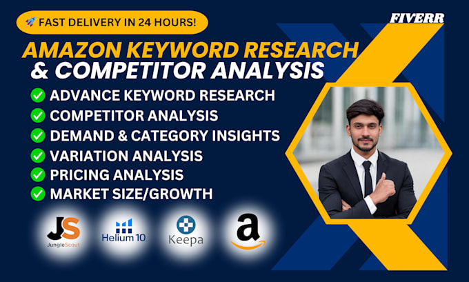 Gig Preview - Do advanced amazon keyword research, market analysis, and competitor analysis