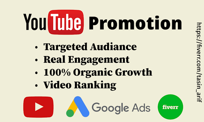 Gig Preview - Do youtube video promotion by using most organic method google ads