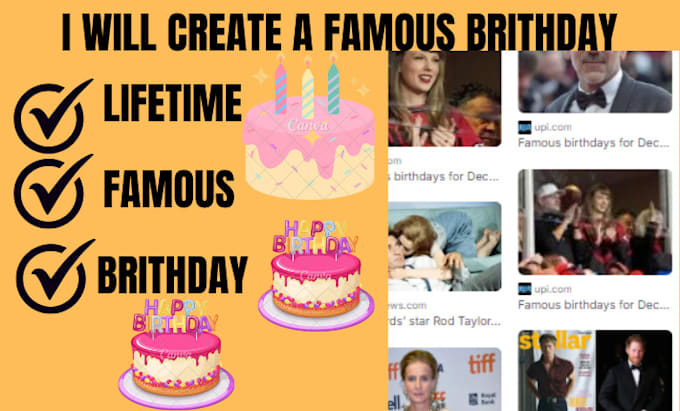 Gig Preview - Create a famous birthdays profile boost your famous birthday for you