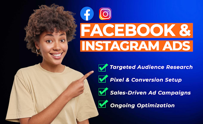 Gig Preview - Be your meta ads manager facebook ads setup instagram ads