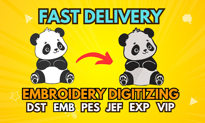 Bestseller - digitize image into embroidery digitizing in 1 hour