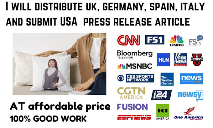 Gig Preview - Distribute uk, germany, spain, italy and submit USA  press release article