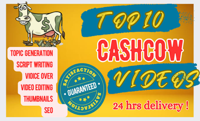 Gig Preview - Create top 10 videos, youtube automation, automated cash cow videos