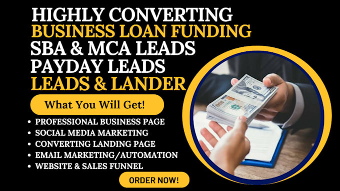 Gig Preview - Business funding loan leads mca leads payday loan leads via ads email marketing