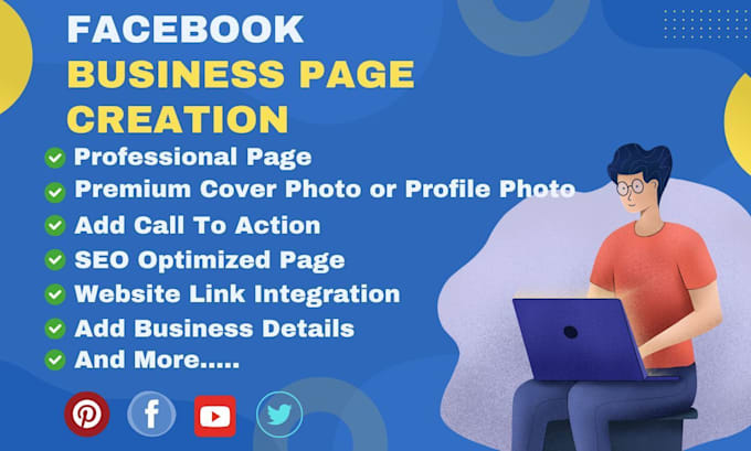 Gig Preview - Do facebook business page create, setup and social media setup