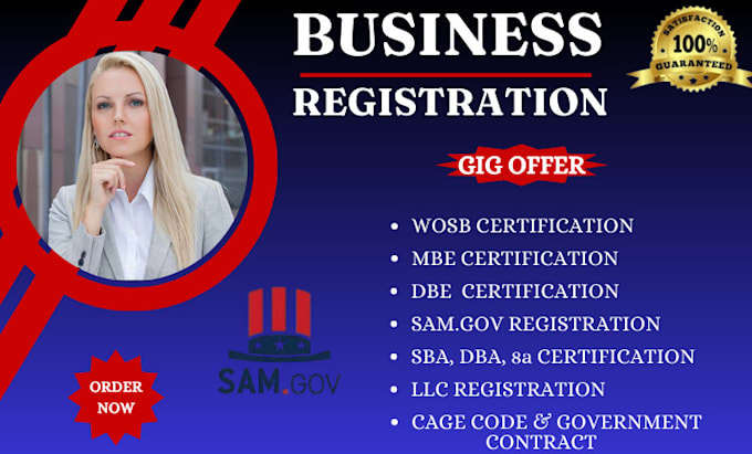 Gig Preview - Register sam gov uei cage code get wosb mbe 8a dbe sba wbe 501c3