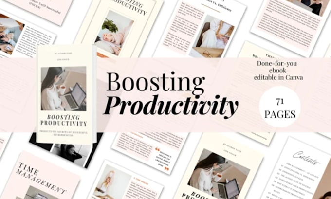 Gig Preview - Design productivity, meditation guides nutrition diet planning ebook using canva