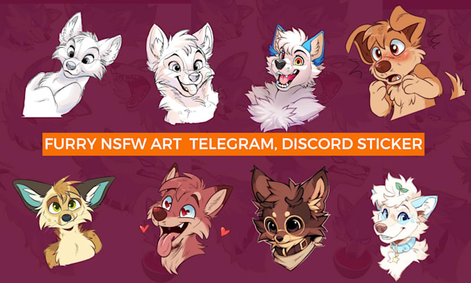 Gig Preview - Draw furry nsfw stickers fursona emoji furry ref sheet discord telegram stickers