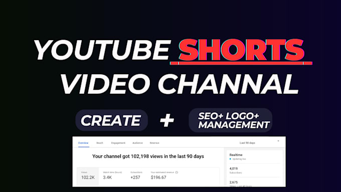 Gig Preview - Create youtube shorts video channel with 120 shorts videos, channel setup