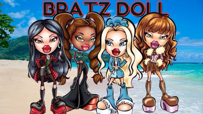 Gig Preview - Draw bratz doll cartoon portrait vector art custom portrait cartoon logo