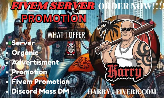 Gig Preview - Do game server dayz server fivem server discord server promotion discord mass dm