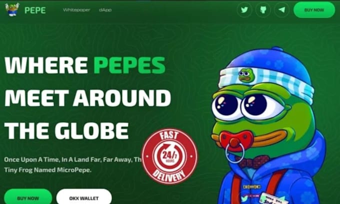 Gig Preview - Memecoin website pepe website meme coin website meme website meme coin website