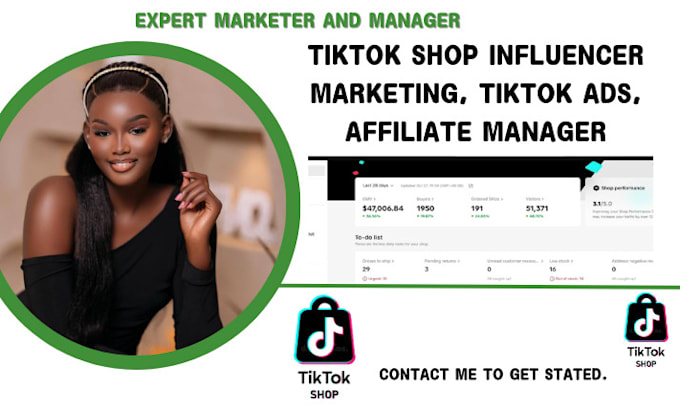 Gig Preview - Setup tiktok dropshipping manage tiktok shop products video ads, influencer