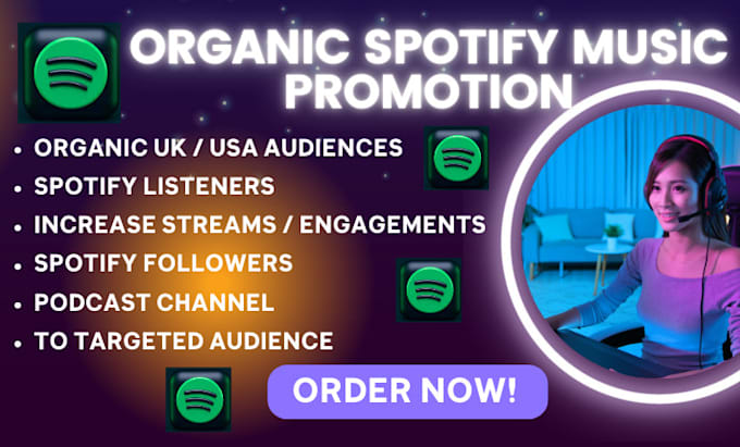 Bestseller - promote spotify music and podacst to targeted audience to increase engagements