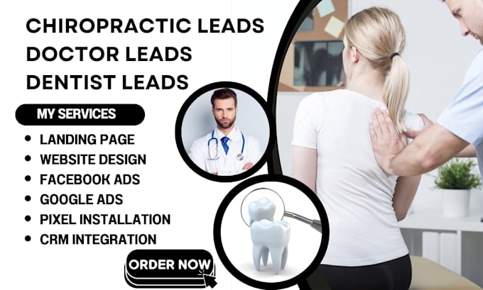 Gig Preview - Generate hot chiropractic leads doctor leads dentist leads landing page website