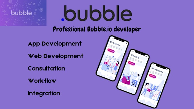 Gig Preview - Build bubble io app, bubble mvp, saas, flutterflow, and mobile app development