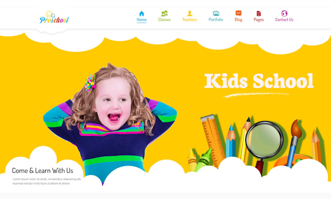 Gig Preview - Build kindergarten website, preschool, or daycare website with elementor pro