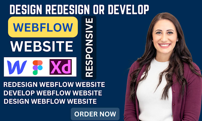 Gig Preview - Design redesign develop duplicate responsive webflow website, figma to webflow