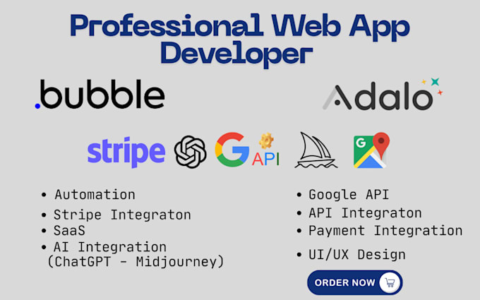 Gig Preview - Develop bubble io apps websites saas platforms mvps and API integrations