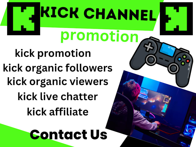 Gig Preview - Do targeted promotion for your kick live stream to audience