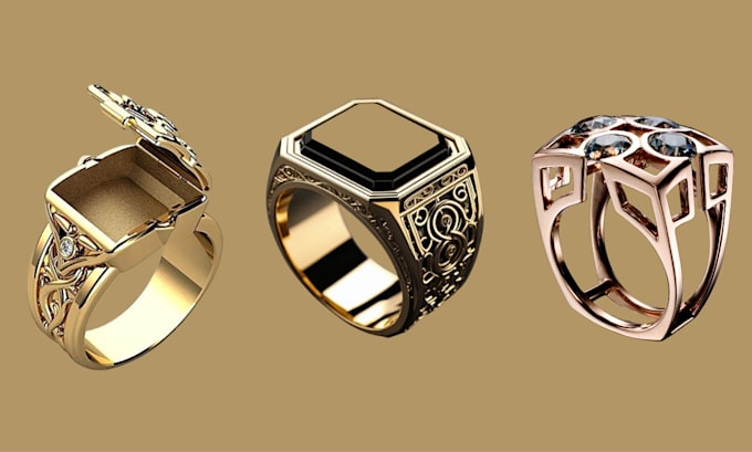 Gig Preview - Create photorealistic 3d jewelry design and render for 3d printing