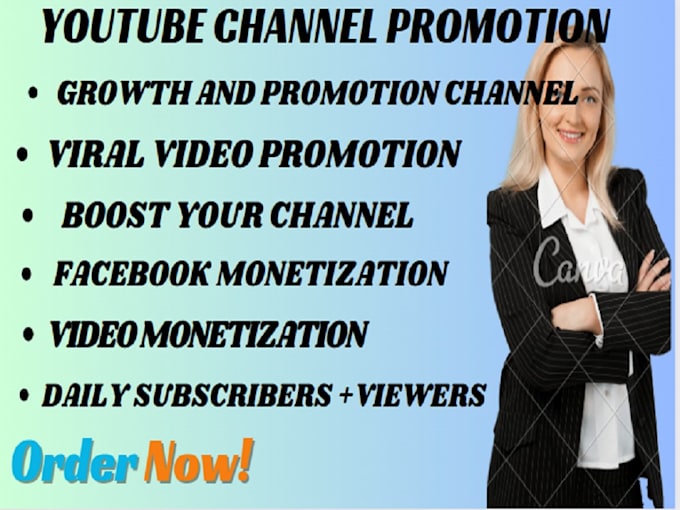 Gig Preview - Youtube channel promotion, grow x twitter, instagram, fb monetize, real follower